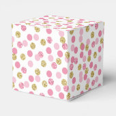 Roze en gouden Glitter Baby shower Favor Boxes Bedankdoosjes (Achterkant)