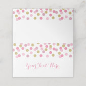Roze en gouden Glitter Baby shower Tent Kaarten Plaatskaartje (Buitenkant ongevouwen)