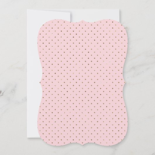 Roze en Gouden Glitter Banner 1e Verjaardagsfeest Kaart (Achterkant)