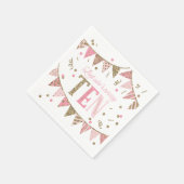 Roze en Gouden Glitter Banners 10e Verjaardagsfees Servet (Hoek)