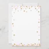 Roze en Gouden Glitter Bruids Douche Uitnodigingen (Achterkant)