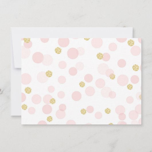 Roze en gouden Glitter Confetti Bedankkaart (Achterkant)