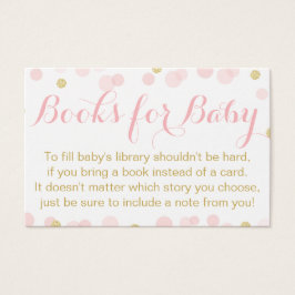 Roze en Gouden Glitter Confetti Boeken Voor Baby Visitekaartjes