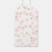 Roze en gouden Glitter Confetti Dank u Cadeaulabel (Achterkant)