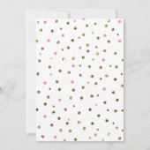 Roze en gouden Glitter Confetti Moon Baby shower Kaart (Achterkant)