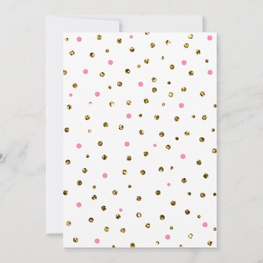 Roze en gouden Glitter Confetti Moon Baby shower Kaart (Achterkant)