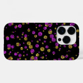 Roze en gouden Glitter Confetti op zwarte telefoon Case-Mate iPhone Case (Achterkant (horizontaal))