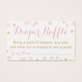 Roze en gouden Glitter Confetti Raffle Visitekaartjes
