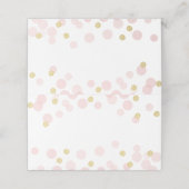 Roze en Gouden Glitter Confetti Voedsel of Plaatsk Plaatskaartje (Buitenkant ongevouwen)