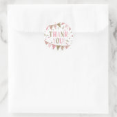 Roze en Gouden Glitter Dank U Favor Ronde Sticker (Tas)