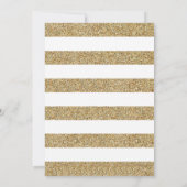 Roze en gouden glitter doop uitnodiging (Achterkant)