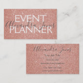 Roze en Gouden Glitter en Sparkle Event Planner Visitekaartje (Voorkant / Achterkant)