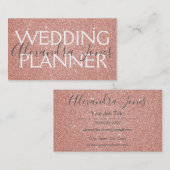 Roze en Gouden Glitter en Sparkle Wedding Planner Visitekaartje (Voorkant / Achterkant)