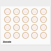 Roze en gouden Glitter Favor Sticker (Vel)