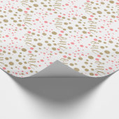 Roze en gouden glitter First Birthday Wrapping Pap Cadeaupapier (Hoek)