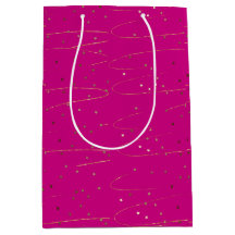 Roze en Gouden Glitter Geschenkzak