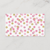 Roze en gouden Glitter Gift Registry Insert Kaarte Informatiekaartje (Achterkant)