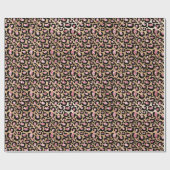 Roze en Gouden Glitter Glam Leopard Spots Patroon Cadeaupapier (Vlak)