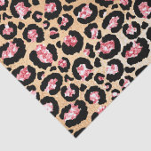 Roze en Gouden Glitter Glam Leopard Spots Patroon Tissuepapier (Detail)