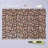 Roze en Gouden Glitter Glam Leopard Spots Patroon Tissuepapier (Craft)