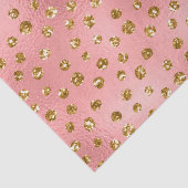Roze en Gouden Glitter Glam Polka Dots Patroon Tissuepapier (Detail)