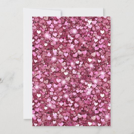 Roze en gouden glitter harten 21ste verjaardag kaart (Achterkant)