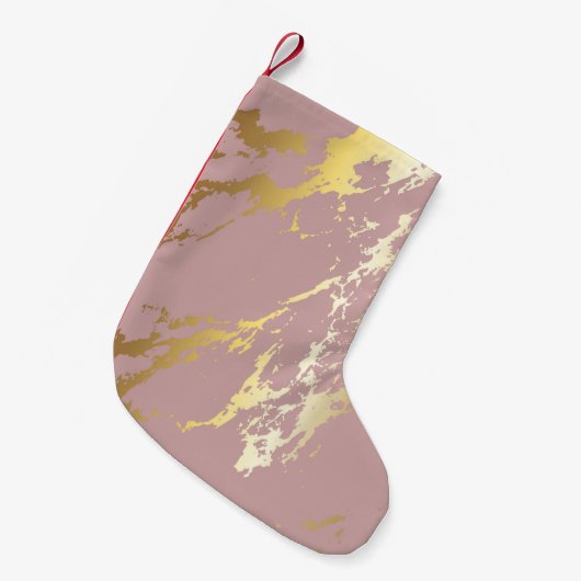 Roze en gouden glitter kleine kerstsok (Voorkant (Hangend))