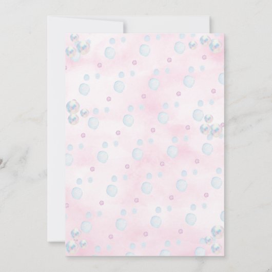 Roze en gouden glitter Mermaid 1e verjaardag Kaart (Achterkant)