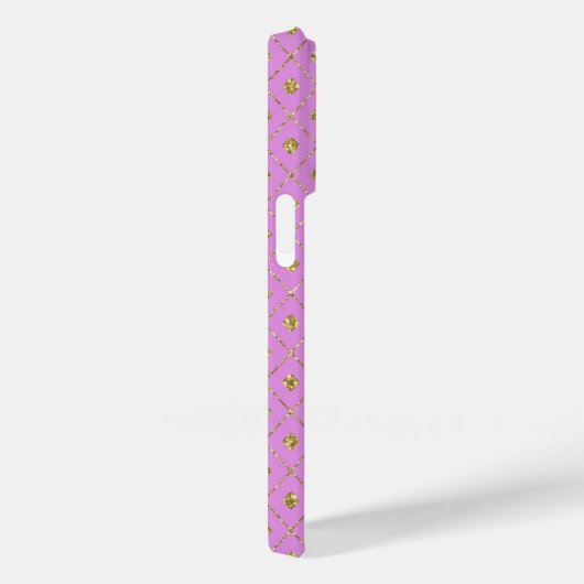 Roze en gouden Glitter Mobiele Telefoon Case (Achterkant / Rechts)