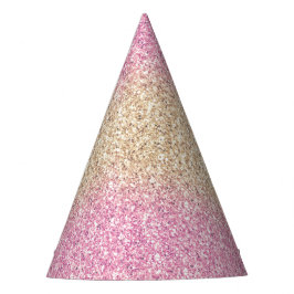 Roze en Gouden Glitter Ombre Kids Verjaardagsfeest Feesthoedjes
