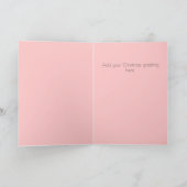 Roze en gouden glitter Ornament kerst Kaart (Binnen)