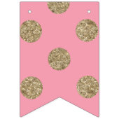 Roze en gouden Glitter Patterned Vlaggetjes (Tweede vlag)