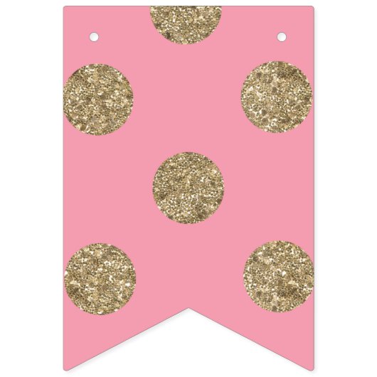 Roze en gouden Glitter Patterned Vlaggetjes (Tweede vlag)