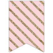 Roze en gouden Glitter Patterned Vlaggetjes (Eerste vlag)