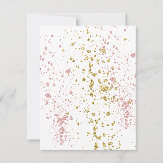 Roze en Gouden Glitter Pineapple Party Kaart (Achterkant)