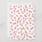 Roze en gouden Glitter Sip en zie uitnodigingen (Achterkant)