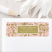 Roze en gouden glitter Splatter Girly Glam Modern Etiket (Insitu)
