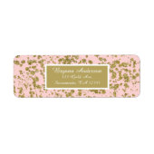Roze en gouden glitter Splatter Girly Glam Modern Etiket (Voorkant)