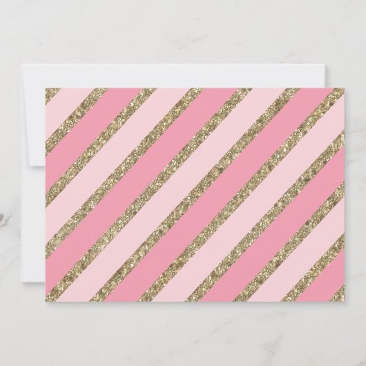 Roze en Gouden Glitter Tiende Verjaardagsfeestfoto Kaart (Achterkant)