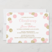 Roze en Gouden Glitter Uitnodigingen (Voorkant)