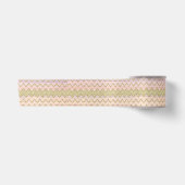 Roze en gouden glitter Wavy Stripes Satijnen Lint (Voorkant)