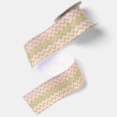Roze en gouden glitter Wavy Stripes Satijnen Lint (Achterkant)