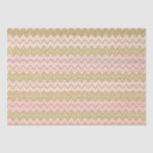 Roze en gouden glitter Wavy Stripes Tissuepapier (Voorkant)
