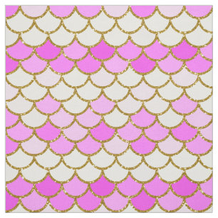 Roze en gouden Glitter Zeemeermin Schalen Stof
