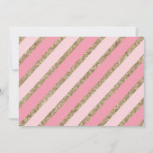 Roze en Gouden Glitter Zesde Verjaardagsfeestfoto Kaart (Achterkant)