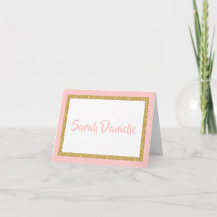 Roze en gouden glitters Bedankt
