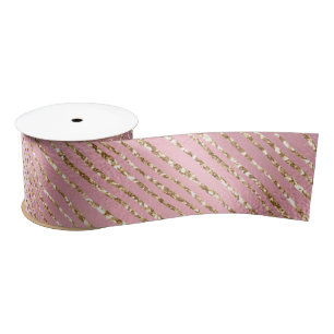 Roze en gouden glitters glamour strepen patroon satijnen lint