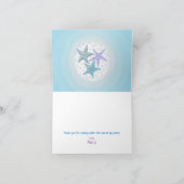 Roze en gouden glitters onderzee feest van de zeem bedankkaart (Binnen)