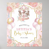 Roze en gouden gootsteenCarrousel Welkomstteken Poster (Voorkant)