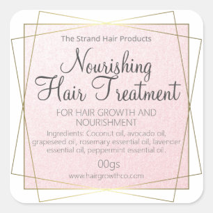 Roze en Gouden Handgemaakte het Masker van de Haar Vierkante Sticker